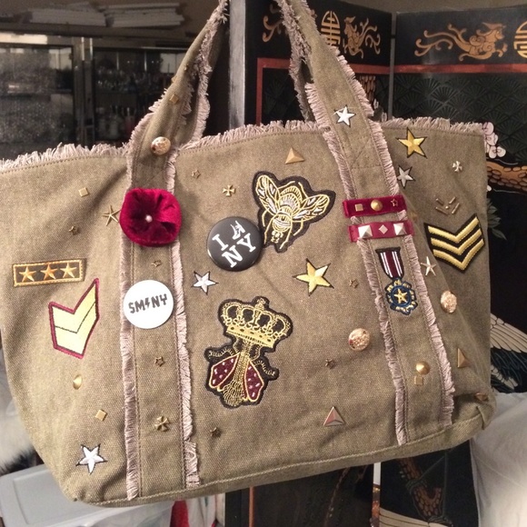 Steve Madden Handbags - Military style Steve Madden denim tote kha…